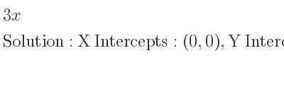 The 3x is X Intercepts: (0,0),Y Intercepts: (0,0)